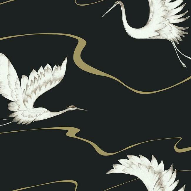 soaring-cranes-wallpaper-black-gold-york-wallcoverings-bw3871