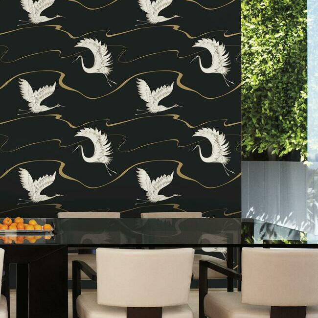 soaring-cranes-wallpaper-black-gold-york-wallcoverings-bw3871