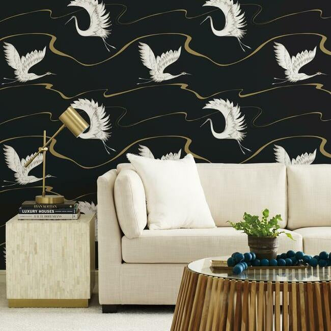 soaring-cranes-wallpaper-black-gold-york-wallcoverings-bw3871