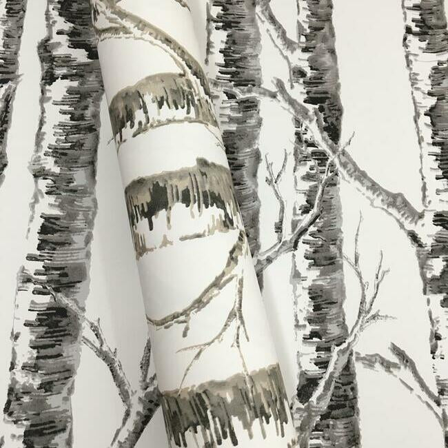 paper-birch-white-grey-wallpaper-york-wallcoverings-bw3901 - York Wallcoverings Wallpaper
