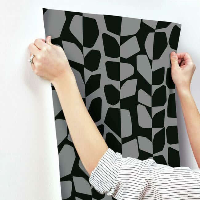 primitive-vines-black-metallic-wallpaper-york-wallcoverings-bw3894 - York Wallcoverings Wallpaper