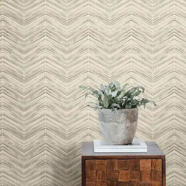 Petite Watercolor Chevron Cream Wallpaper - York Wallcoverings - BW3912 - York Wallcoverings Wallpaper