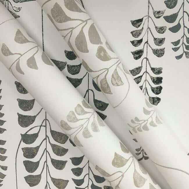 Deco Wisteria White & Cream Wallpaper - York Wallcoverings - BW3942 - York Wallcoverings Wallpaper