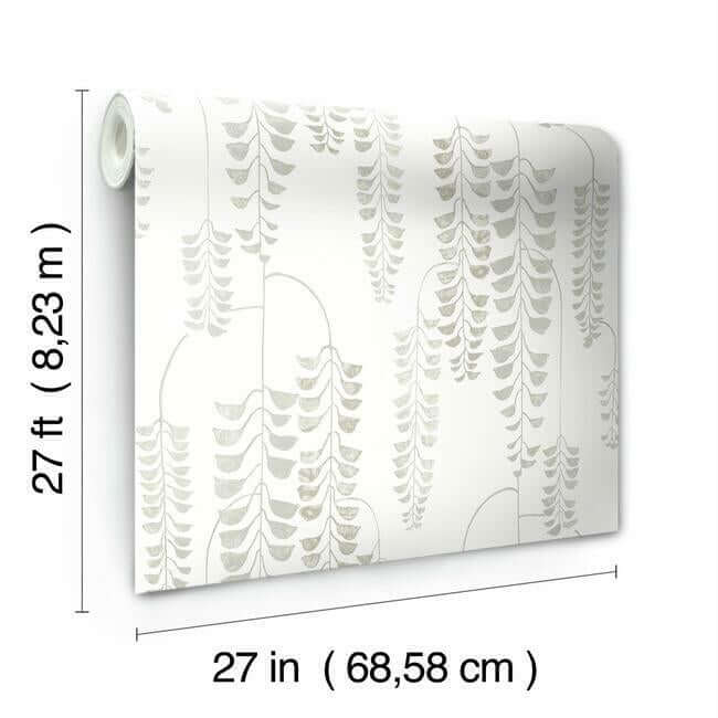 deco-wisteria-white-cream-wallpaper-york-wallcoverings-bw3942 - York Wallcoverings Wallpaper