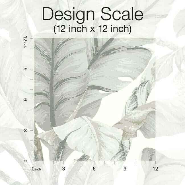 Banana Leaf White & Cream Wallpaper - York Wallcoverings - BW3972 - York Wallcoverings Wallpaper