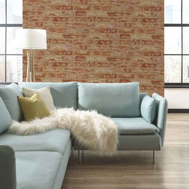 Up the Wall Red & Taupe Wallpaper - York Wallcoverings - BZ9206 - York Wallcoverings Wallpaper