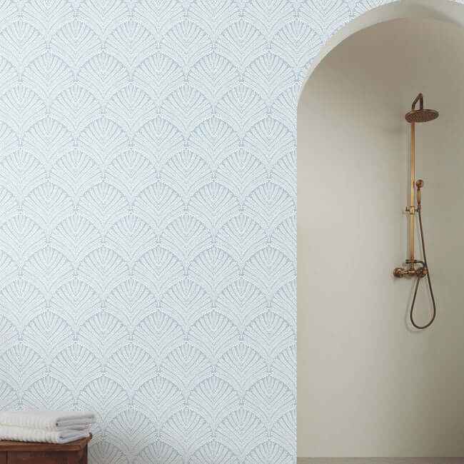 Beachcomber Blue & White Wallpaper - York Wallcoverings - MN1870