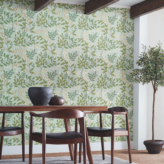 eden-retreat-green-gold-wallpaper-york-wallcoverings-mn1840 - York Wallcoverings Wallpaper