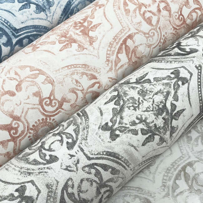 quartet-white-blue-wallpaper-york-wallcoverings-mn1891 - York Wallcoverings Wallpaper