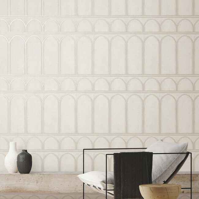 Arches Beige & Pearl Wallpaper - York Wallcoverings - MN1831 - York Wallcoverings Wallpaper