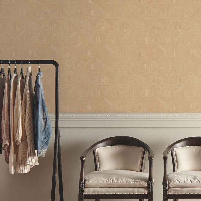 Parquet Tan Wallpaper - York Wallcoverings - OM3622 - York Wallcoverings Wallpaper