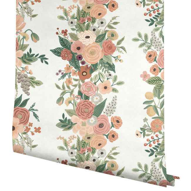 Garden Party Trellis Wallpaper Burgundy Multi - York Wallcoverings - RP7312 - York Wallcoverings Wallpaper