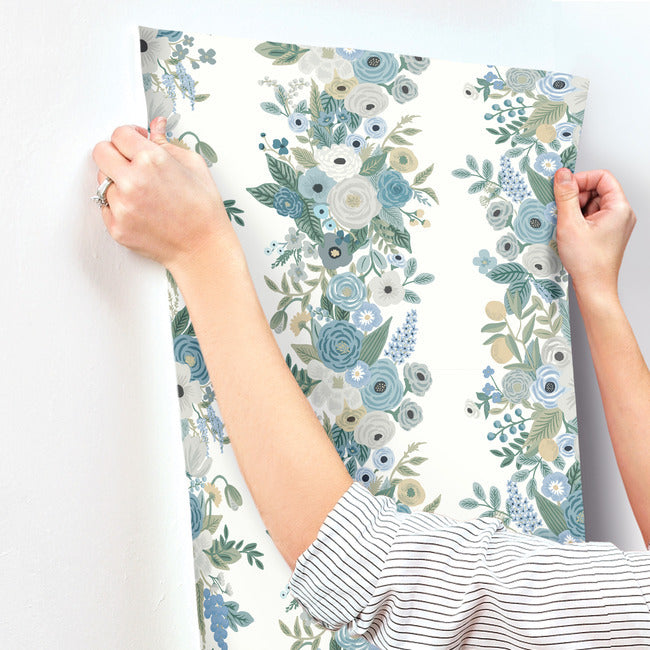 garden-party-trellis-wallpaper-indigo-multi-york-wallcoverings-rp7314 - York Wallcoverings Wallpaper