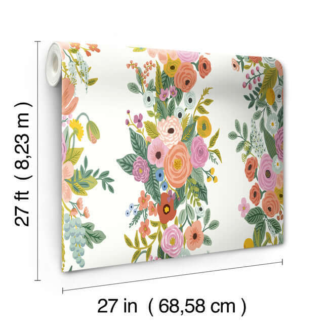 garden-party-trellis-wallpaper-rose-multi-york-wallcoverings-rp7310 - York Wallcoverings Wallpaper