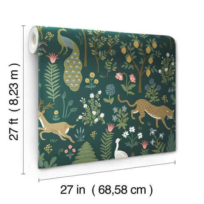 menagerie-wallpaper-emerald-york-wallcoverings-rp7306 - York Wallcoverings Wallpaper