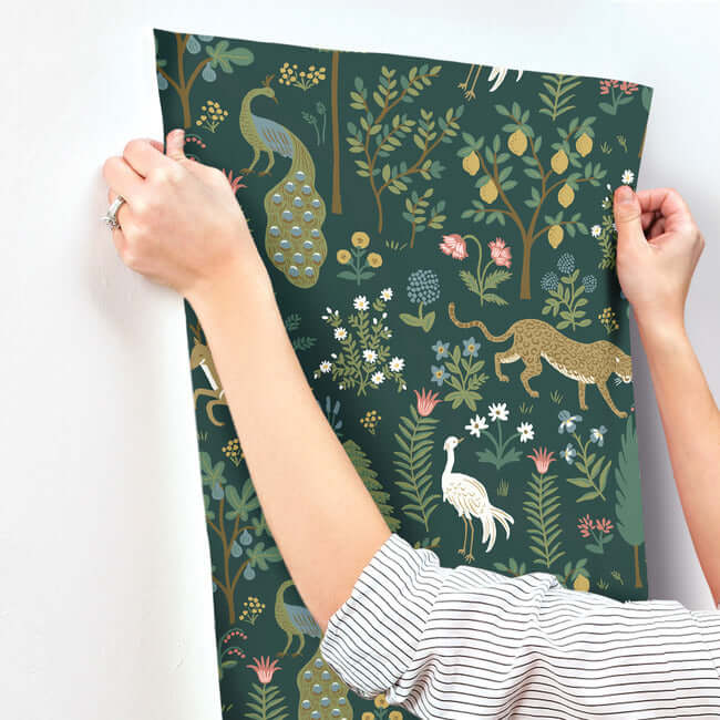 menagerie-wallpaper-emerald-york-wallcoverings-rp7306 - York Wallcoverings Wallpaper