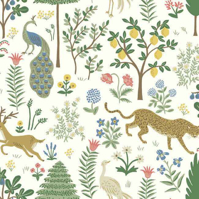 Menagerie White & Brown Wallpaper - York Wallcoverings - RP7305 - York Wallcoverings Wallpaper