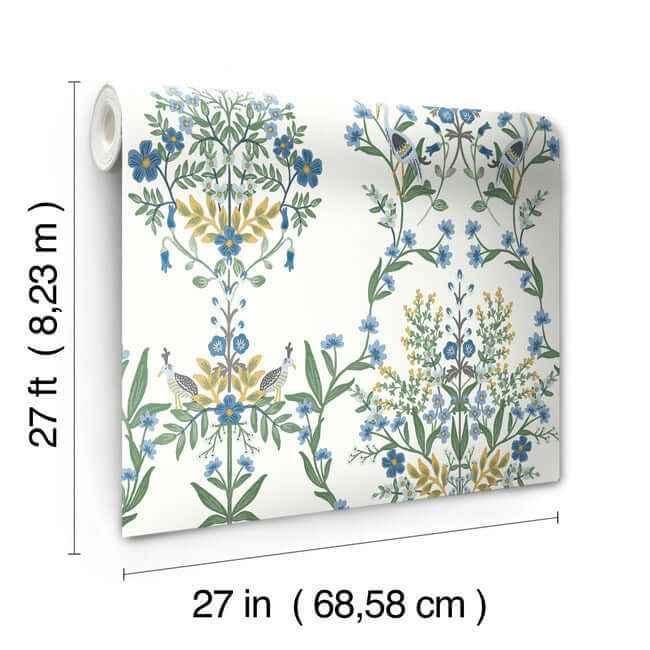 Luxembourg White & Blue Wallpaper - York Wallcoverings - RP7330 - York Wallcoverings Wallpaper