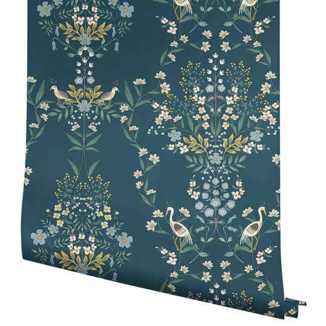 Luxembourg Blue & Green Wallpaper - York Wallcoverings - RP7331 - York Wallcoverings Wallpaper