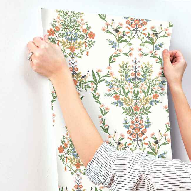 Luxembourg White & Green Wallpaper - York Wallcoverings - RP7328 - York Wallcoverings Wallpaper