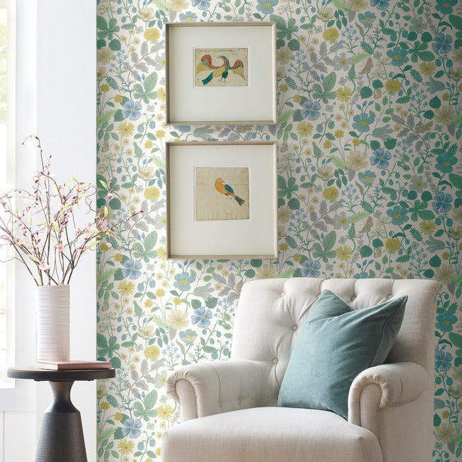 strawberry-fields-wallpaper-blue-green-york-wallcoverings-rp7357
