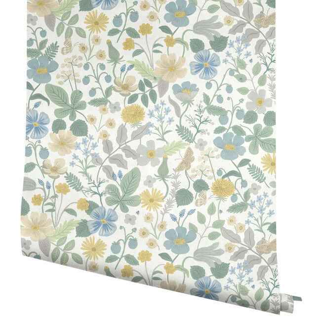 Strawberry Fields White & Green Wallpaper - York Wallcoverings - RP7357 - York Wallcoverings Wallpaper