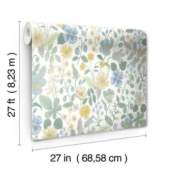 Strawberry Fields White & Green Wallpaper - York Wallcoverings - RP7357 - York Wallcoverings Wallpaper