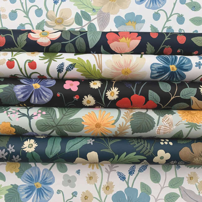 strawberry-fields-wallpaper-blue-green-york-wallcoverings-rp7357 - York Wallcoverings Wallpaper