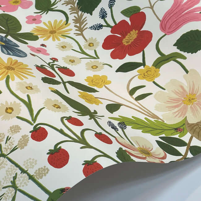 strawberry-fields-wallpaper-white-york-wallcoverings-rp7354 - York Wallcoverings Wallpaper