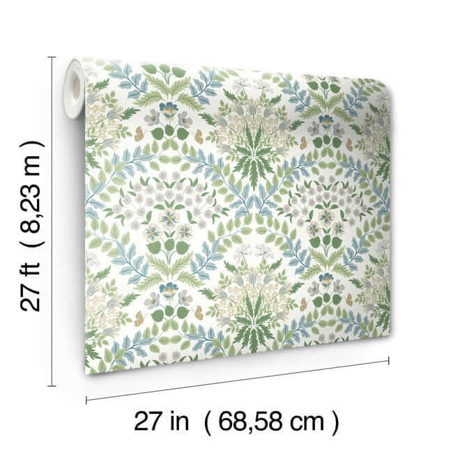 bramble-wallpaper-bluegreen-york-wallcoverings-rp7323 - York Wallcoverings Wallpaper