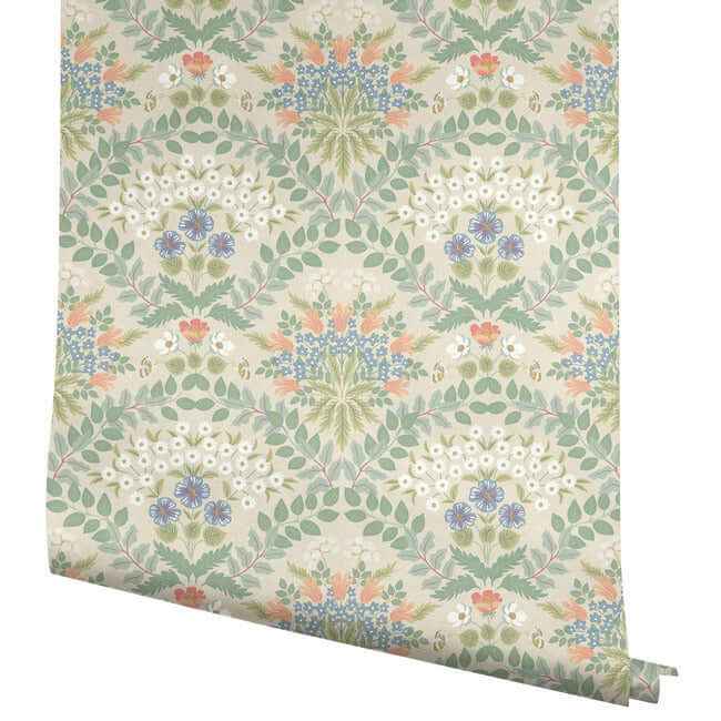 Bramble Beige & Green Wallpaper - York Wallcoverings - RP7321 - York Wallcoverings Wallpaper