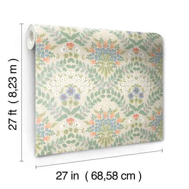 Bramble Beige & Green Wallpaper - York Wallcoverings - RP7321 - York Wallcoverings Wallpaper
