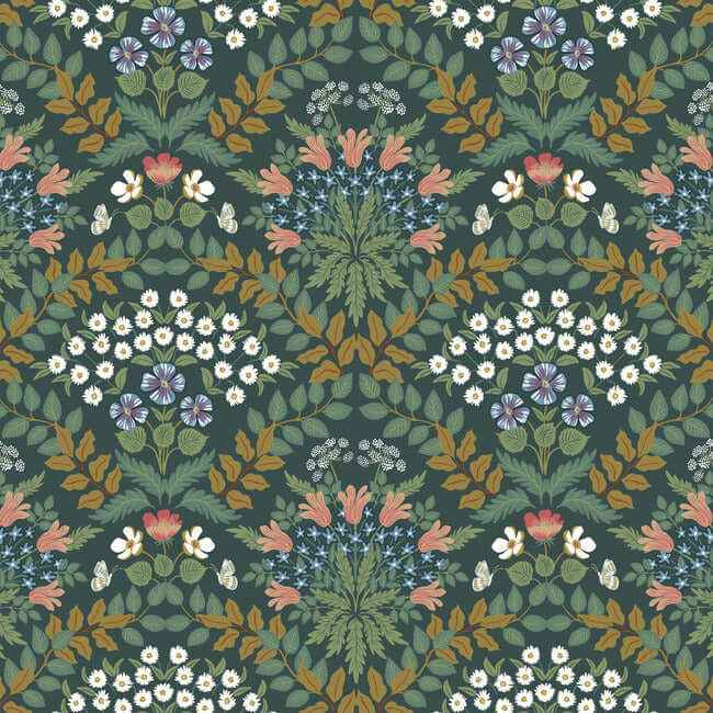 Bramble Green & Gold Wallpaper - York Wallcoverings - RP7322 - York Wallcoverings Wallpaper