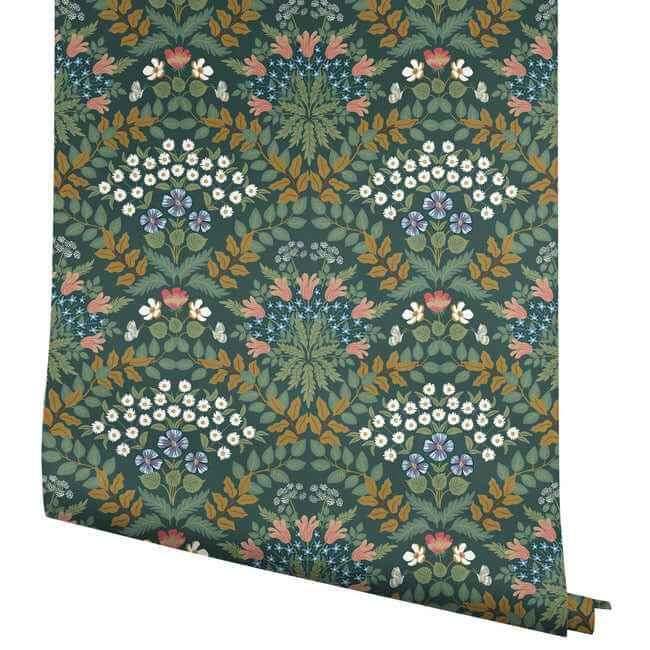 Bramble Green & Gold Wallpaper - York Wallcoverings - RP7322 - York Wallcoverings Wallpaper