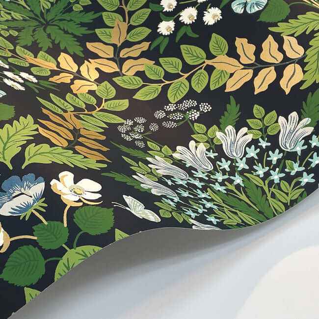 Bramble Navy & Green Wallpaper - York Wallcoverings - RP7324 - York Wallcoverings Wallpaper