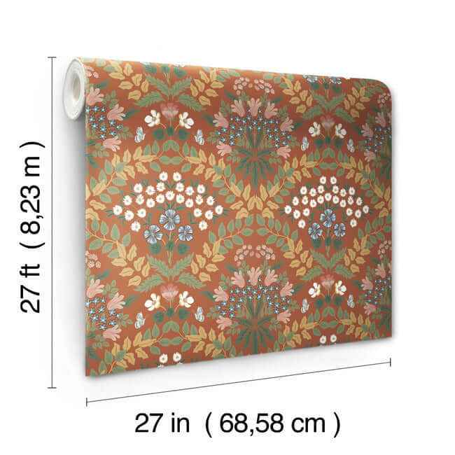 Bramble Red & Green Wallpaper - York Wallcoverings - RP7320 - York Wallcoverings Wallpaper