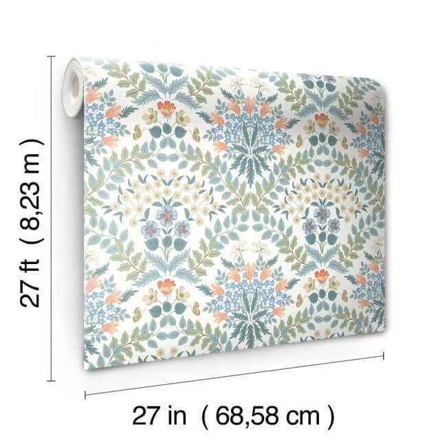 Bramble White & Green Wallpaper - York Wallcoverings - RP7319 - York Wallcoverings Wallpaper