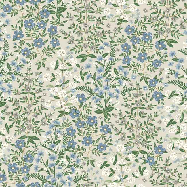 Wildwood Garden Beige & Green Wallpaper - York Wallcoverings - RP7375