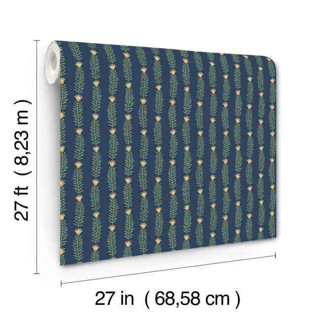 Eden Blue & Green Wallpaper - York Wallcoverings - RP7342 - York Wallcoverings Wallpaper
