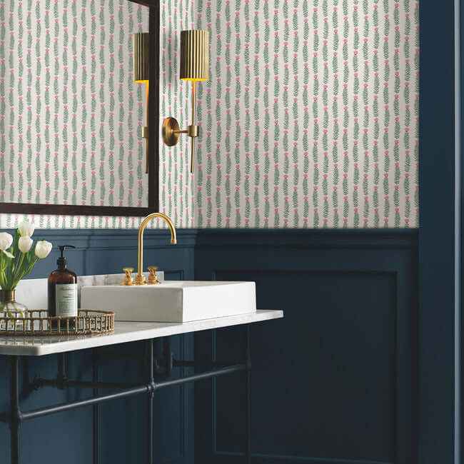 Eden White & Green Wallpaper - York Wallcoverings - RP7340 - York Wallcoverings Wallpaper