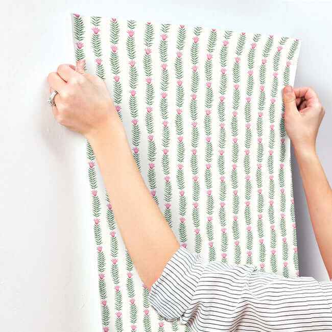 Eden White & Green Wallpaper - York Wallcoverings - RP7340 - York Wallcoverings Wallpaper