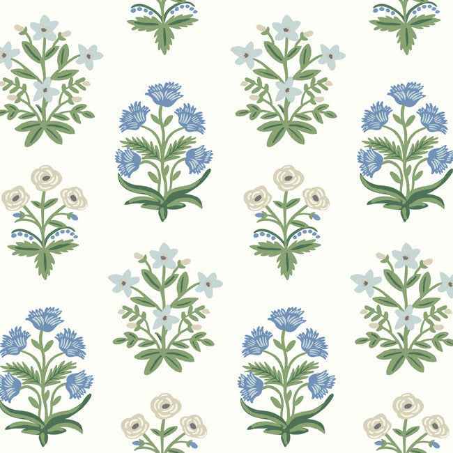 Mughal Rose White & Purple Wallpaper - York Wallcoverings - RP7347 - York Wallcoverings Wallpaper