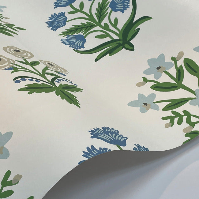 mughal-rose-wallpaper-indigo-york-wallcoverings-rp7347 - York Wallcoverings Wallpaper