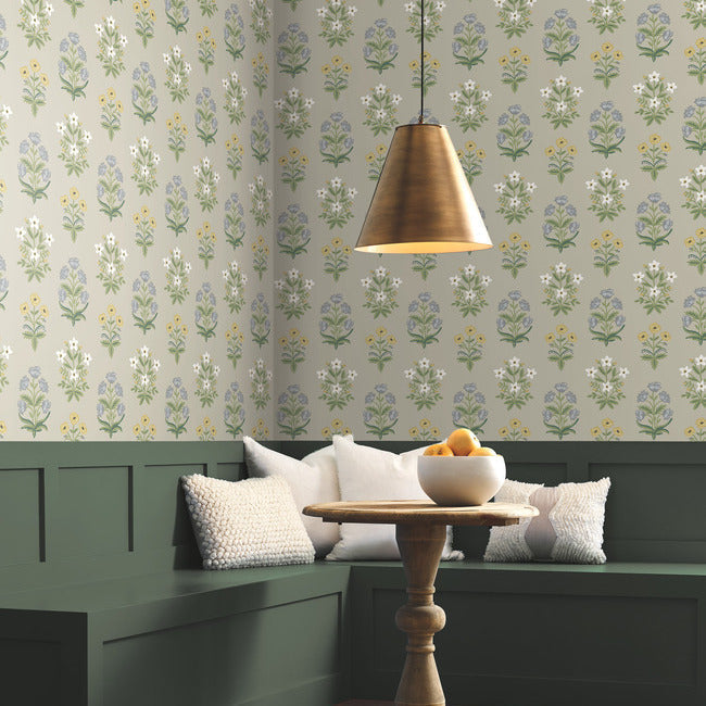 mughal-rose-wallpaper-linen-york-wallcoverings-rp7350 - York Wallcoverings Wallpaper