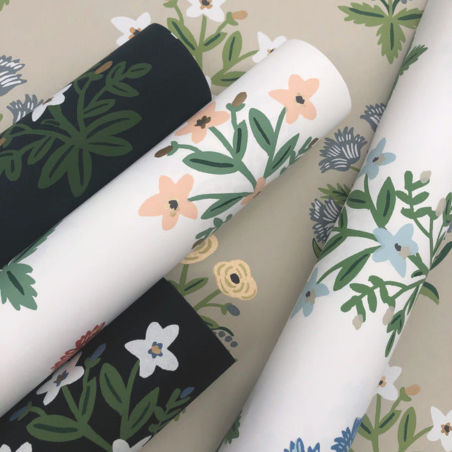 mughal-rose-wallpaper-navy-york-wallcoverings-rp7351 - York Wallcoverings Wallpaper