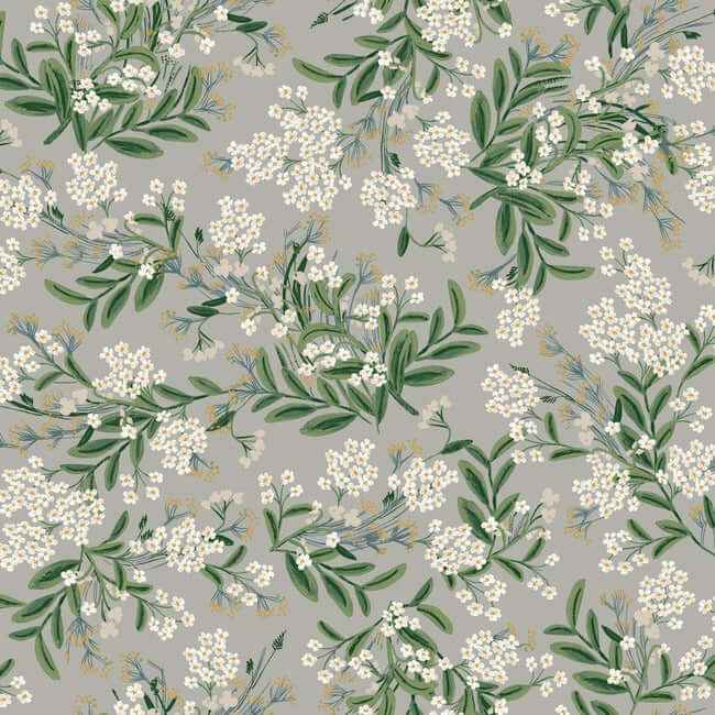 Cornflower Grey & Green Wallpaper - York Wallcoverings - RP7383