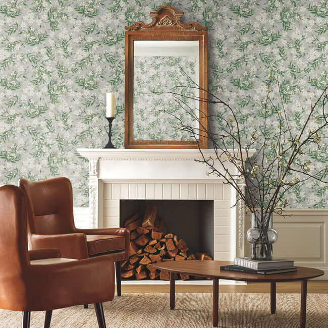 cornflower-wallpaper-grey-york-wallcoverings-rp7383 - York Wallcoverings Wallpaper