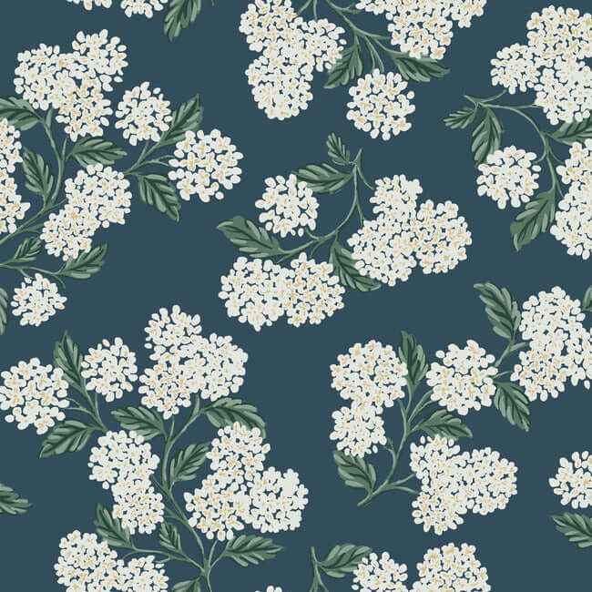 Hydrangea Blue Wallpaper - York Wallcoverings - RP7395