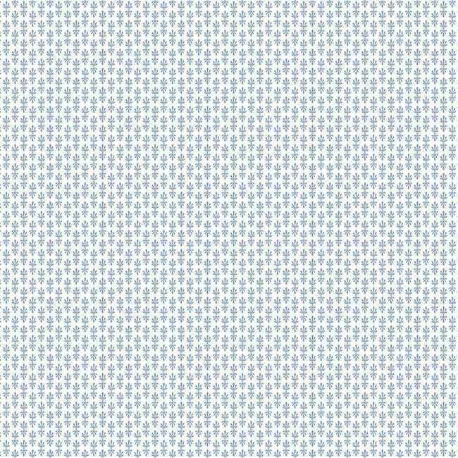 Petal White & Blue Wallpaper - York Wallcoverings - RP7365