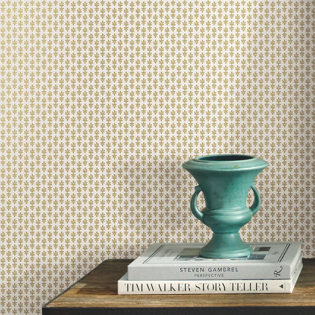 petal-wallpaper-white-metallic-gold-york-wallcoverings-rp7360 - York Wallcoverings Wallpaper